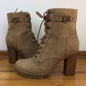 Guess Lace Up Zip Heeled Boots